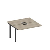 Спэйс+ А1 ЧР 174-1 ВЛ (Вяз либерти/Ччерный гладкий) Секция стола рабочей станции на металлокаркасе, столешницы с заглушкой