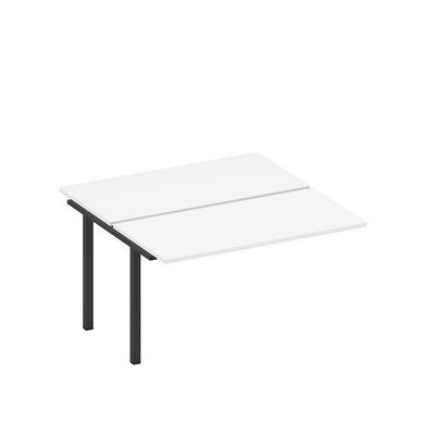 Спэйс+ А1 ЧР 174.1-1 БП (Белый премиум/Черный гладкий) Секция стола рабочей станции на металлокаркасе