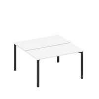 Спэйс+ А1 ЧР 174.1 БП (Белый премиум/Черный гладкий) Рабочая станция на металлокаркасе (2*140)