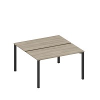 Спэйс+ А1 ЧР 174.1 ВЛ (Вяз либерти/Ччерный гладкий) Рабочая станция на металлокаркасе (2*140)