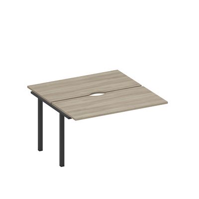 Спэйс+ А1 ЧР 174.2-1 ВЛ (Вяз либерти/Ччерный гладкий) Секция стола рабочей станции на металлокаркасе, столешницы с вырезом