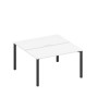 Спэйс+ А1 ЧР 174.2 БП (Белый премиум/Черный гладкий) Рабочая станция на металлокаркасе, столешницы с вырезом (2*140)