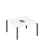 Спэйс+ А1 ЧР 174 БП (Белый премиум/Черный гладкий) Рабочая станция на металлокаркасе, столешницы с заглушкой (2*140)