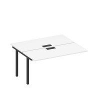 Спэйс+ А1 ЧР 175-1 БП (Белый премиум/Черный гладкий) Секция стола рабочей станции на металлокаркасе, столешницы с заглушкой