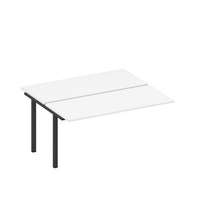 Спэйс+ А1 ЧР 175.1-1 БП (Белый премиум/Черный гладкий) Секция стола рабочей станции на металлокаркасе