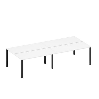 Спэйс+ А1 ЧР 175.1-2 БП (Белый премиум/Черный гладкий) Рабочая станция на металлокаркасе (4*160)