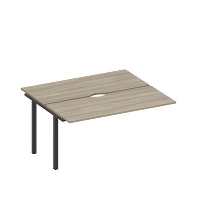 Спэйс+ А1 ЧР 175.2-1 ВЛ (Вяз либерти/Ччерный гладкий) Секция стола рабочей станции на металлокаркасе, столешницы с вырезом