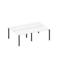 Спэйс+ А1 ЧР 176.1-2 БП (Белый премиум/Черный гладкий) Рабочая станция на металлокаркасе (4*120)