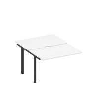 Спэйс+ А1 ЧР 176.2-1 БП (Белый премиум/Черный гладкий) Секция стола рабочей станции на металлокаркасе, столешницы с вырезом