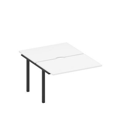 Спэйс+ А1 ЧР 176.2-1 БП (Белый премиум/Черный гладкий) Секция стола рабочей станции на металлокаркасе, столешницы с вырезом