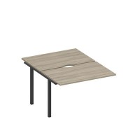 Спэйс+ А1 ЧР 176.2-1 ВЛ (Вяз либерти/Ччерный гладкий) Секция стола рабочей станции на металлокаркасе, столешницы с вырезом