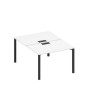Спэйс+ А1 ЧР 176 БП (Белый премиум/Черный гладкий) Рабочая станция на металлокаркасе, столешницы с заглушкой (2*120)