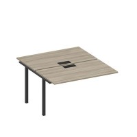 Спэйс+ А1 ЧР 177-1 ВЛ (Вяз либерти/Ччерный гладкий) Секция стола рабочей станции на металлокаркасе, столешницы с заглушкой