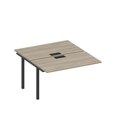 Спэйс+ А1 ЧР 177-1 ВЛ (Вяз либерти/Ччерный гладкий) Секция стола рабочей станции на металлокаркасе, столешницы с заглушкой