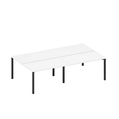 Спэйс+ А1 ЧР 177.1-2 БП (Белый премиум/Черный гладкий) Рабочая станция на металлокаркасе (4*140)