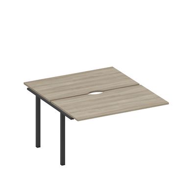 Спэйс+ А1 ЧР 177.2-1 ВЛ (Вяз либерти/Ччерный гладкий) Секция стола рабочей станции на металлокаркасе, столешницы с вырезом