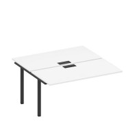 Спэйс+ А1 ЧР 178-1 БП (Белый премиум/Черный гладкий) Секция стола рабочей станции на металлокаркасе, столешницы с заглушкой