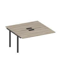 Спэйс+ А1 ЧР 178-1 ВЛ (Вяз либерти/Ччерный гладкий) Секция стола рабочей станции на металлокаркасе, столешницы с заглушкой