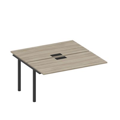 Спэйс+ А1 ЧР 178-1 ВЛ (Вяз либерти/Ччерный гладкий) Секция стола рабочей станции на металлокаркасе, столешницы с заглушкой