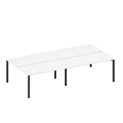 Спэйс+ А1 ЧР 178.1-2 БП (Белый премиум/Черный гладкий) Рабочая станция на металлокаркасе (4*160)