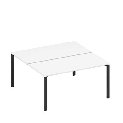 Спэйс+ А1 ЧР 178.1 БП (Белый премиум/Черный гладкий) Рабочая станция на металлокаркасе (2*160)