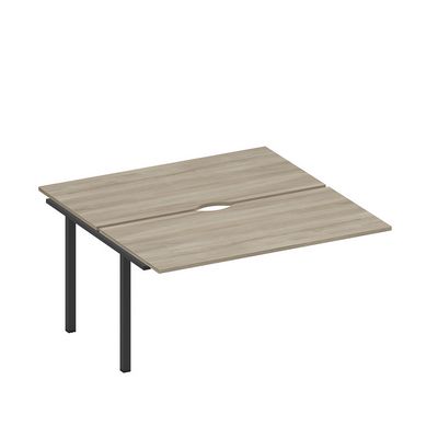 Спэйс+ А1 ЧР 178.2-1 ВЛ (Вяз либерти/Ччерный гладкий) Секция стола рабочей станции на металлокаркасе, столешницы с вырезом