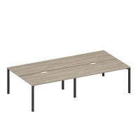 Спэйс+ А1 ЧР 178.2-2 ВЛ (Вяз либерти/Ччерный гладкий) Рабочая станция на металлокаркасе, столешницы с вырезом (4*160)