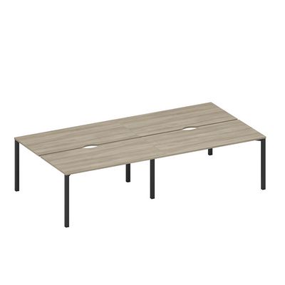 Спэйс+ А1 ЧР 178.2-2 ВЛ (Вяз либерти/Ччерный гладкий) Рабочая станция на металлокаркасе, столешницы с вырезом (4*160)