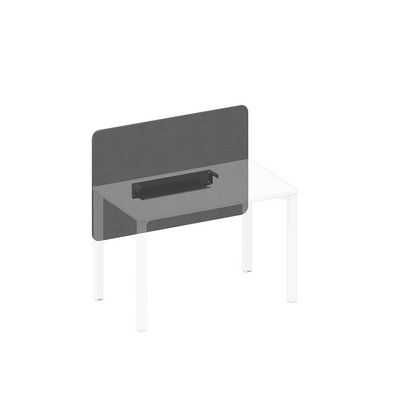 Спэйс+ А1 ЧР 856.02 BA50 (Серый/Черный гладкий) Экран настольный фронтальный тканевый с кабель-каналом