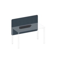 Спэйс+ А1 ЧР 857.02 BA40 (Синий/Черный гладкий) Экран настольный фронтальный тканевый с кабель-каналом