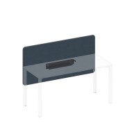 Спэйс+ А1 ЧР 858.01 BA40 (Синий/Черный гладкий) Экран настольный фронтальный тканевый с мягким наполнителем с кабель-каналом