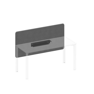 Спэйс+ А1 ЧР 858.01 BA50 (Серый/Черный гладкий) Экран настольный фронтальный тканевый с мягким наполнителем с кабель-каналом