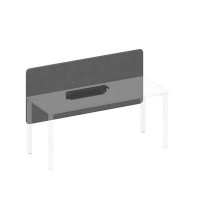 Спэйс+ А1 ЧР 859.01 BA50 (Серый/Черный гладкий) Экран настольный фронтальный тканевый с мягким наполнителем с кабель-каналом