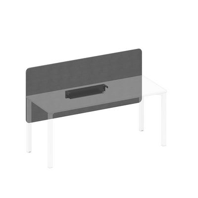 Спэйс+ А1 ЧР 859.02 BA50 (Серый/Черный гладкий) Экран настольный фронтальный тканевый с кабель-каналом