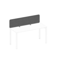 Спэйс+ А1 ЧР 866.02 BA50 (Серый/Черный гладкий) Экран настольный фронтальный тканевый с кронштейнами