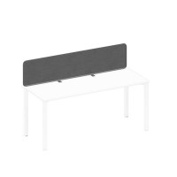 Спэйс+ А1 ЧР 867.02 BA50 (Серый/Черный гладкий) Экран настольный фронтальный тканевый с кронштейнами