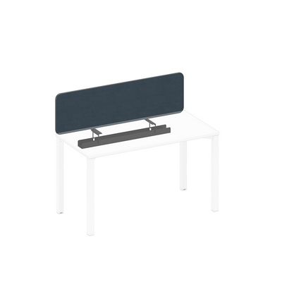 Спэйс+ А1 ЧР 877.02 BA40 (Синий/Черный гладкий) Экран настольный фронтальный тканевый с кабель-каналом