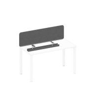 Спэйс+ А1 ЧР 877.02 BA50 (Серый/Черный гладкий) Экран настольный фронтальный тканевый с кабель-каналом