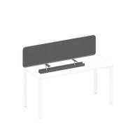 Спэйс+ А1 ЧР 878.01 BA50 (Серый/Черный гладкий) Экран настольный фронтальный тканевый с мягким наполнителем с кабель-каналом