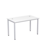 Стиль 2М.108 (Белый/Алюминий матовый) Стол рабочий