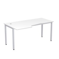 Стиль 2М.120 (Белый/Алюминий матовый) Стол криволинейный левый