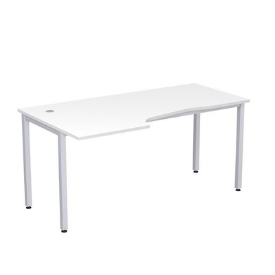 Стиль 2М.120 (Белый/Алюминий матовый) Стол криволинейный левый