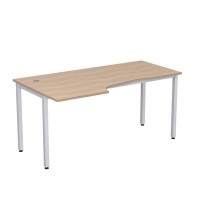 Стиль 2М.120 (Дуб/Алюминий матовый) Стол криволинейный левый