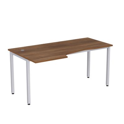 Стиль 2М.120 (Шамони темный/Алюминий матовый) Стол криволинейный левый