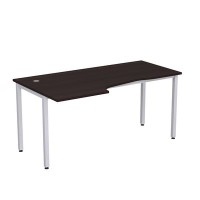 Стиль 2М.120 (Венге/Алюминий матовый) Стол криволинейный левый