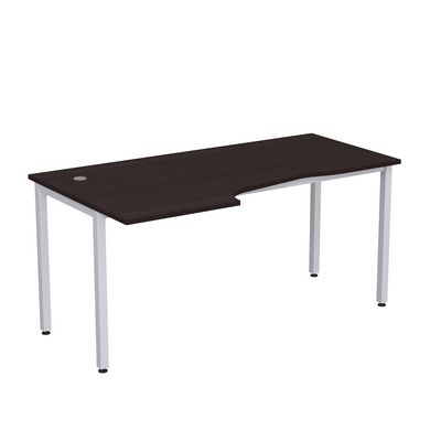 Стиль 2М.120 (Венге/Алюминий матовый) Стол криволинейный левый