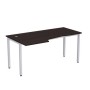 Стиль 2М.120 (Венге/Алюминий матовый) Стол криволинейный левый