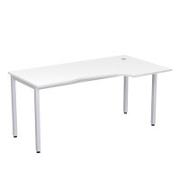 Стиль 2М.121 (Белый/Алюминий матовый) Стол криволинейный правый