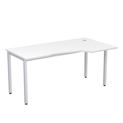 Стиль 2М.121 (Белый/Алюминий матовый) Стол криволинейный правый