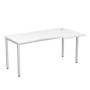 Стиль 2М.121 (Белый/Алюминий матовый) Стол криволинейный правый
